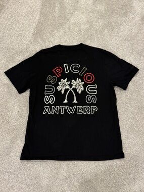 Suspicious Antwerp Shirt Mens size large black Tulum Palm Streetwear EUC